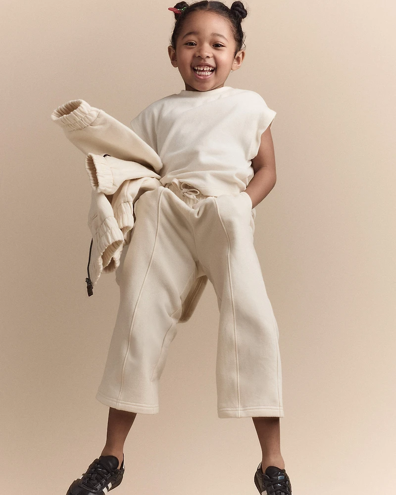 Toddler Girl Linda Wide Leg Pant - Cream