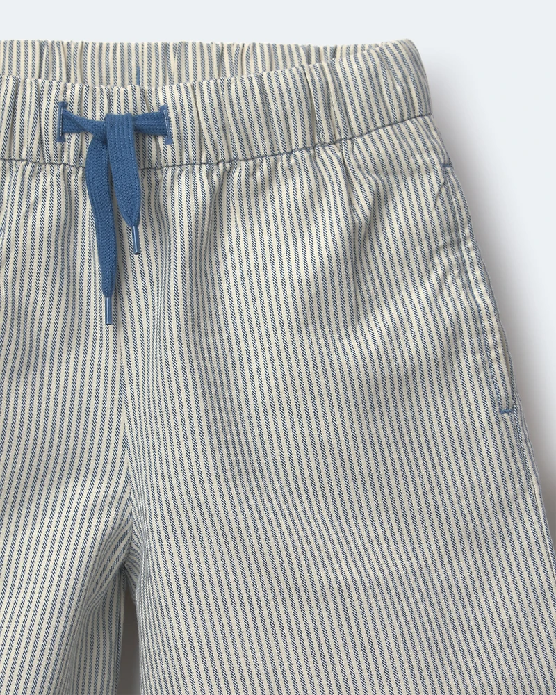 Toddler Girl Wide-Leg Pants in Stripes - Slate Blue