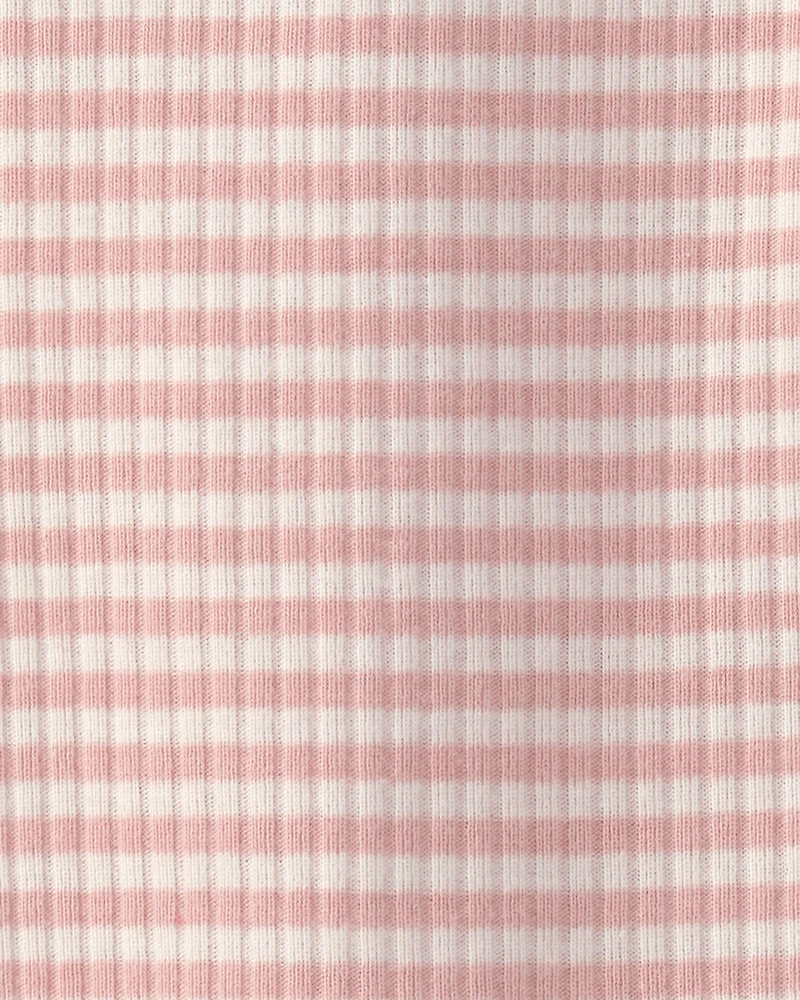 Baby Girl Striped Sleeveless Romper - Pink