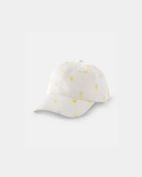 Girls Lemon Baseball Hat - White