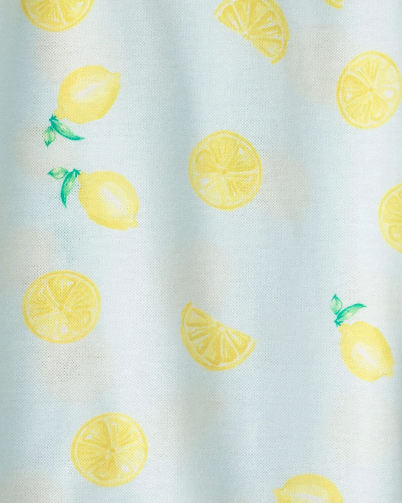 Girls 2-Pack Lemon Loose Fit Night Gown - Blue/Yellow