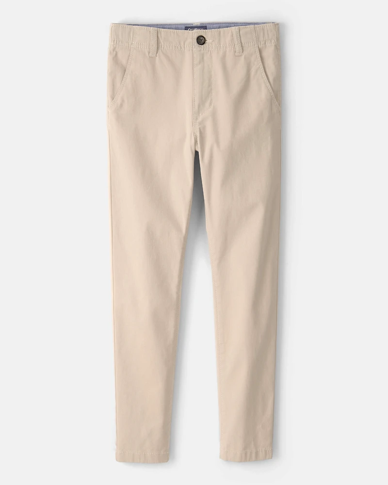 Boys Slim Tapered Chino Pants - Khaki