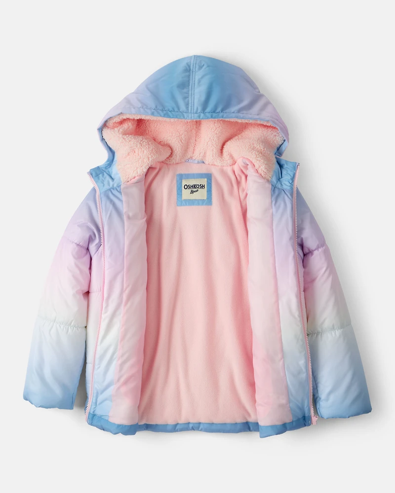 Girls Ombre Hooded Puffer Jacket