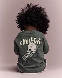 Toddler Boy Chillin' Long-Sleeve Relaxed Graphic Tee - Olive