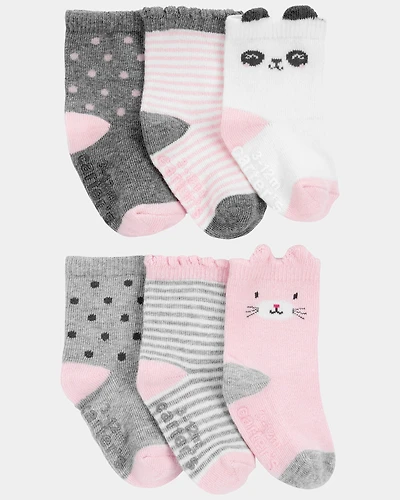 Baby Girl 6-Pack Critter Socks