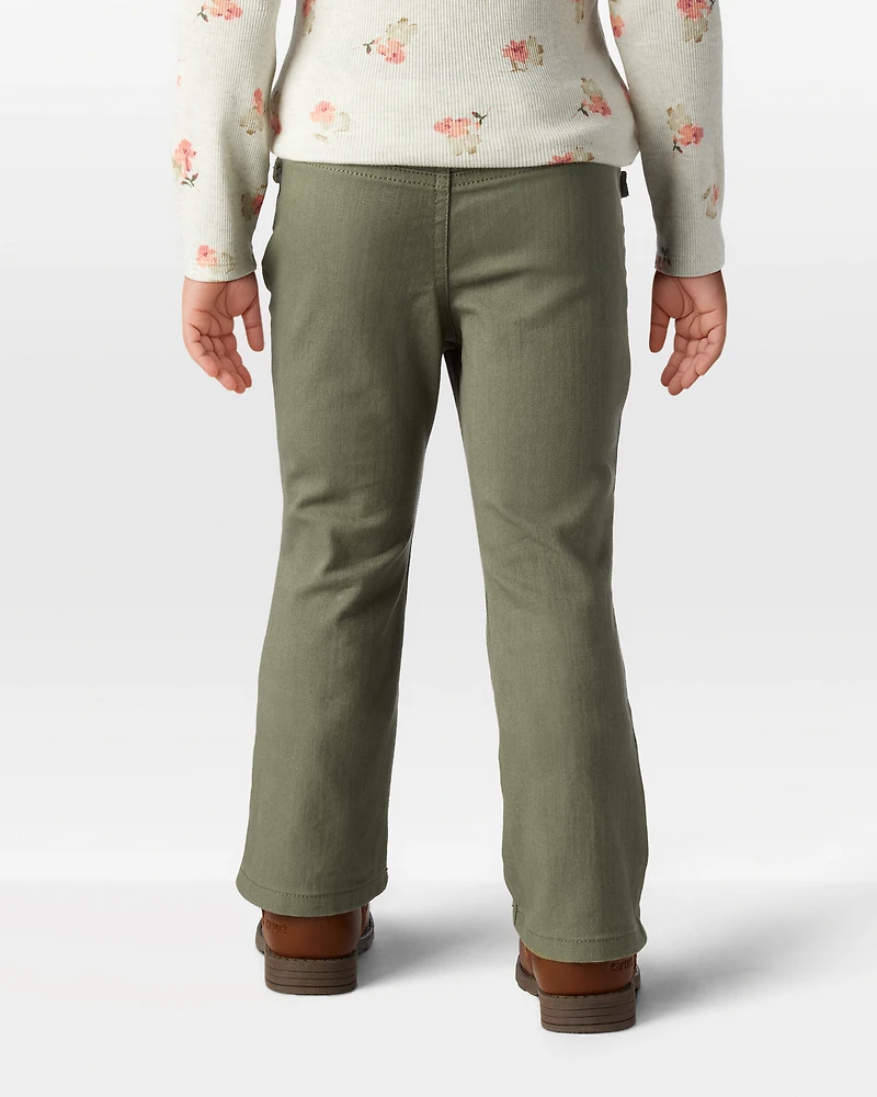 Toddler Girl Cotton Flare Pants - Green