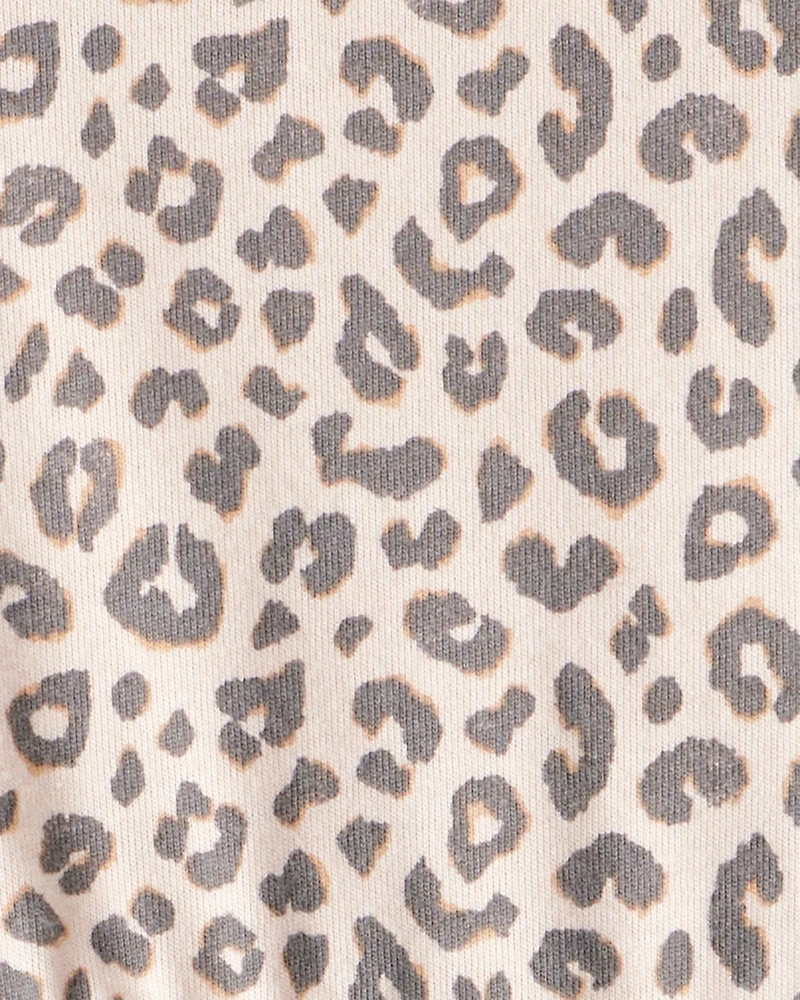 Baby Girl Leopard Print Long-Sleeve Dress - Brown