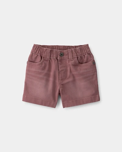 Baby Boy Twill Pull-On Shorts - Brown