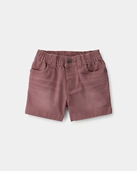 Baby Boy Twill Pull-On Shorts - Brown
