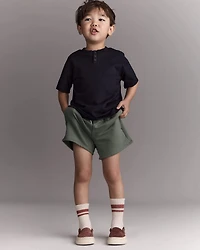 Toddler Boy Henley Tee - Black