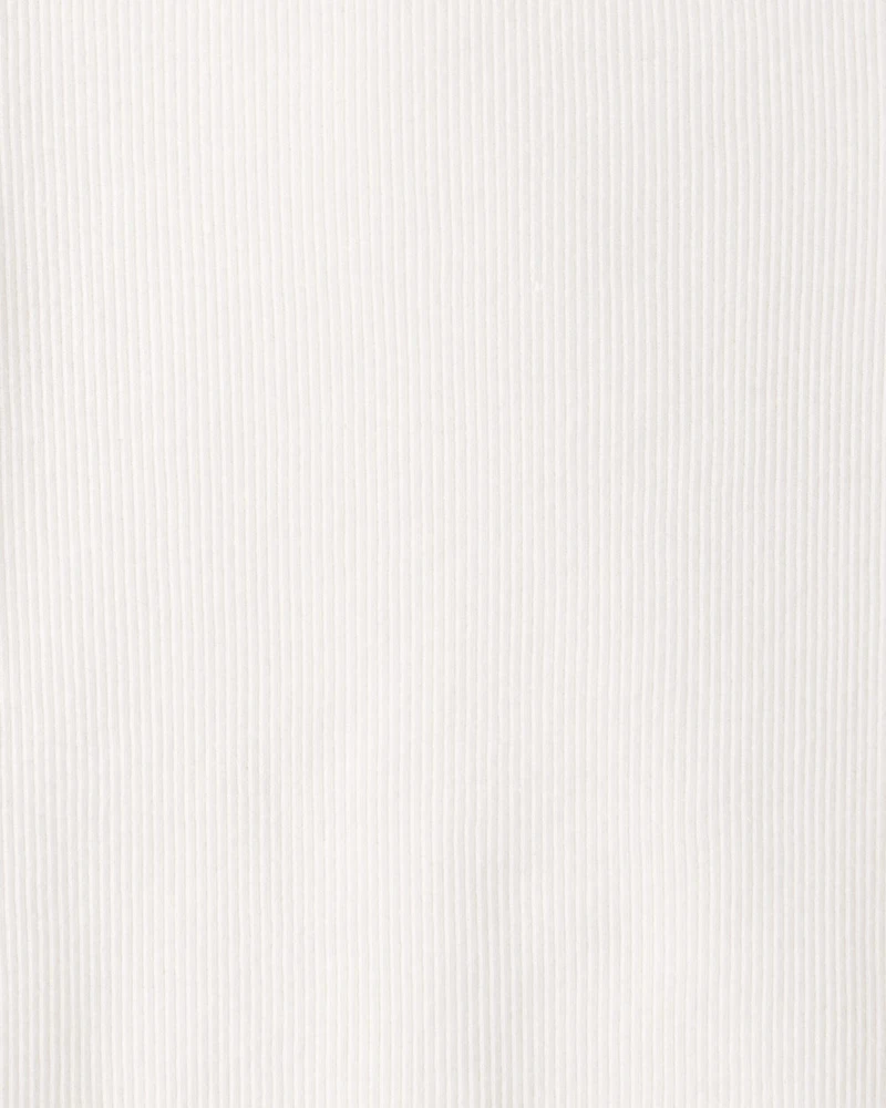 Girls Rib Top - White