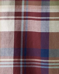 Boys Plaid Cotton Long-Sleeve Button-Down Shirt - Burgundy