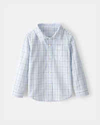 Toddler Boy Plaid Button-Down Shirt - Blue