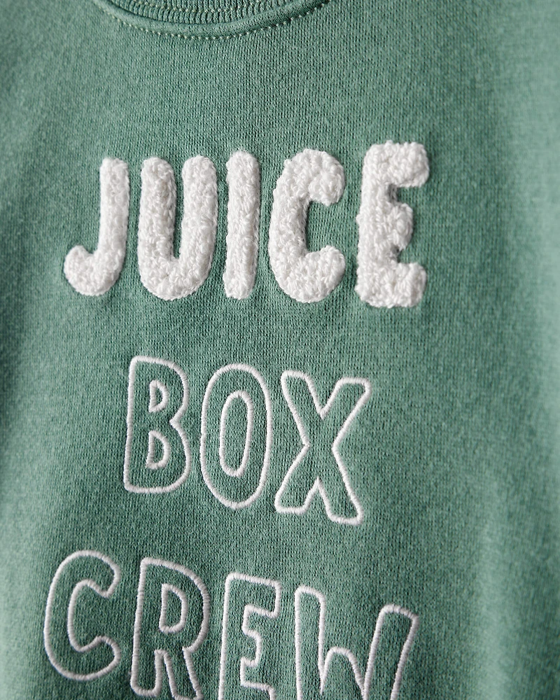 Baby Boy DayDream Fleece Juice Box Crew Long-Sleeve Tee & Pant Set - Green