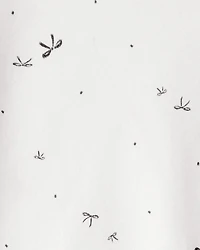 Kid 2-Piece Bow Print Tee & Tank Dress Set - Black/Ivory