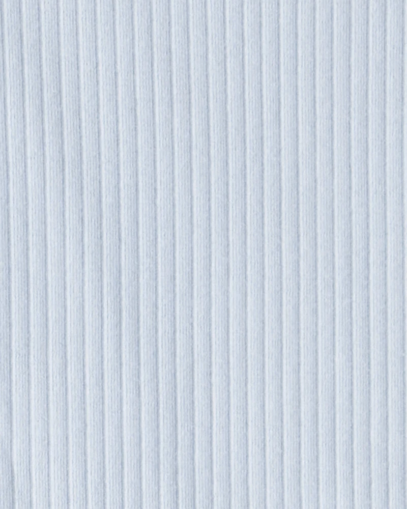 Kid 2-Piece Ribbed Long-Sleeve Tee & Flare Pant Set - Blue