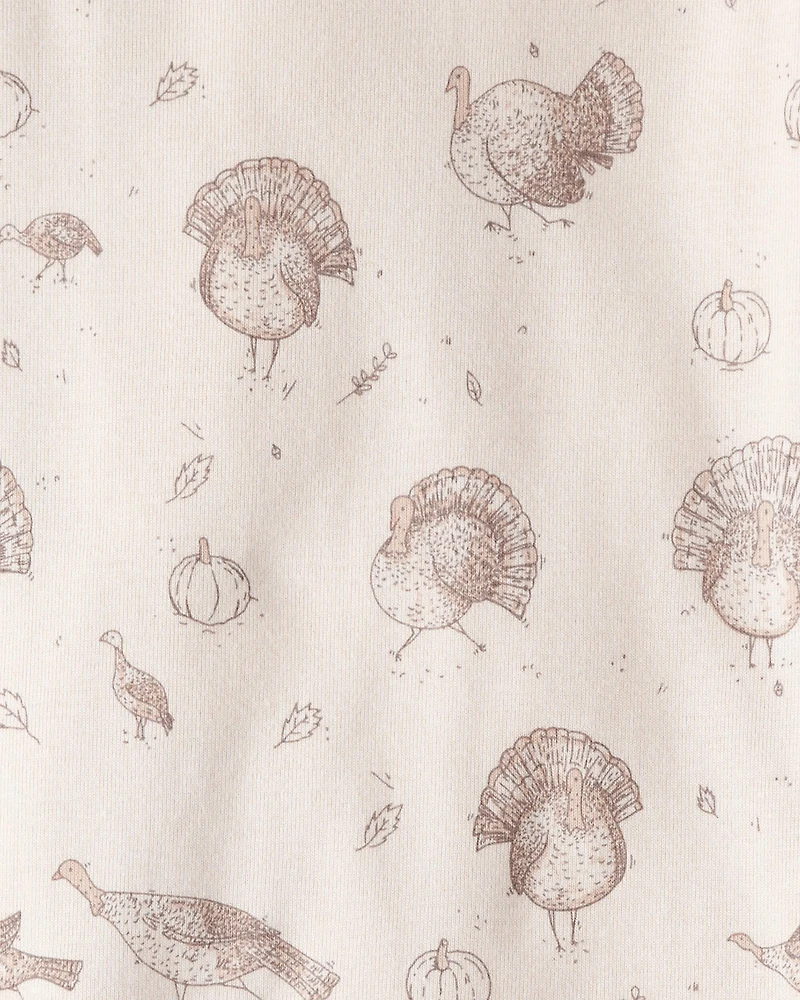 Kid Organic Cotton Pajamas in Turkey Trot Print