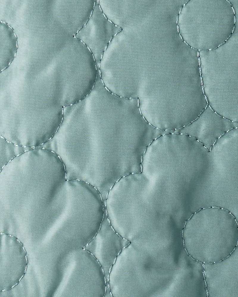 Baby Girl Floral Quilted Long-Sleeve Midweight Jacket - Green