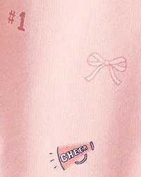 Baby Girl Art Print Collared Long-Sleeve Dress - Pink