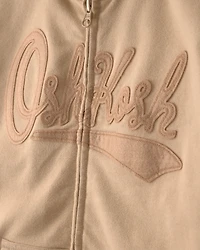 Kid OshKosh Logo Zip-Up Hoodie - Beige