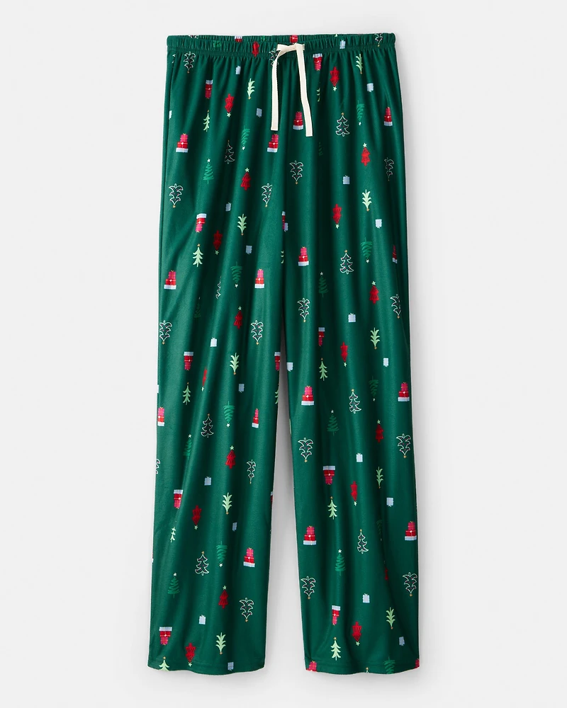Adult Christmas Trees Loose Fit Pajama Pants - Green