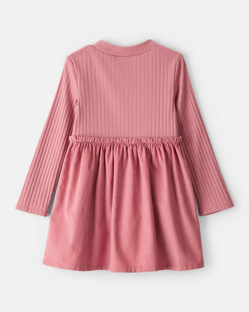 Toddler Girl Rib Knit Dress - Pink