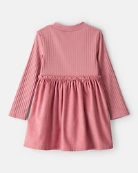 Toddler Girl Rib Knit Dress - Pink