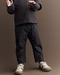 Toddler Boy Canvas Pull-On Pant -  Dark Grey