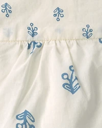 Baby Girl Floral Pelum Top - Ivory