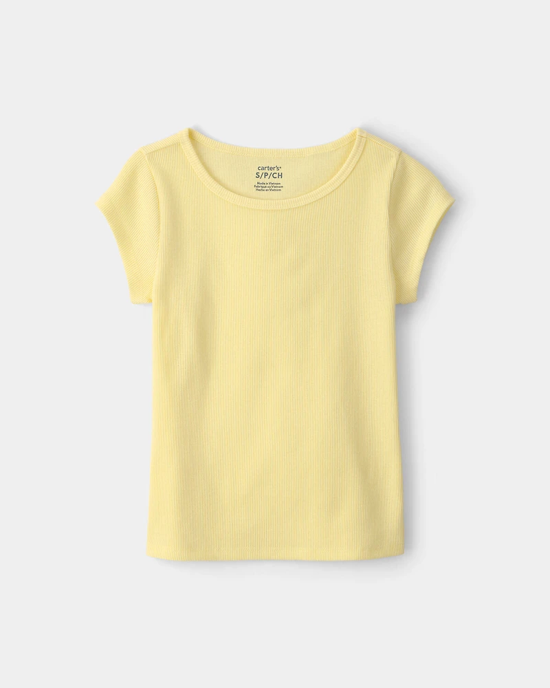 Girls Rib Top - Yellow