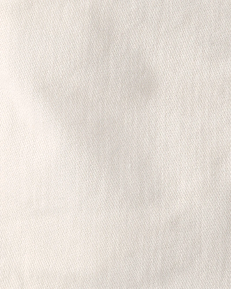 Toddler Girl Eyelet Trim Twill Shorts - Cream