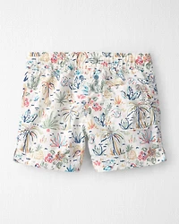 Toddler Boy Recycled Swim Trunks in Tropical Paradise