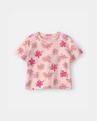 Toddler Girl  Tropical Floral Relaxed Top - Pink