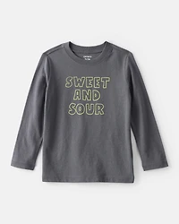Toddler Boy Sweet and Sour Long-Sleeve Graphic Tee - Grey
