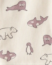 Baby Waffle Knit Pajamas Made with Organic Cotton in Artic Friends Print