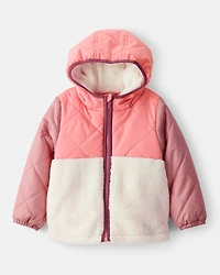 Toddler Girl Sherpa Colorblock Long-Sleeve Midweight Jacket
