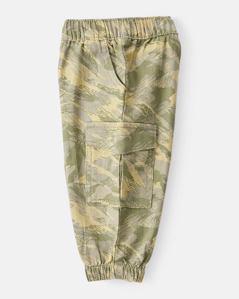 Baby Boy Cotton Twill Pull-On Cargo Joggers - Camo