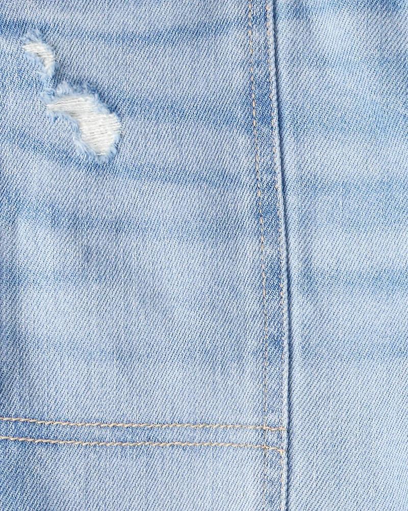 Girls Denim Wide-Leg Jeans - Light Wash