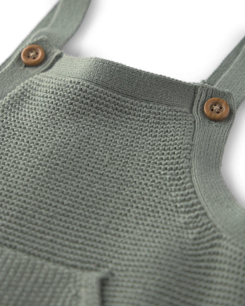 Baby Organic Cotton Sweater Knit Overalls
