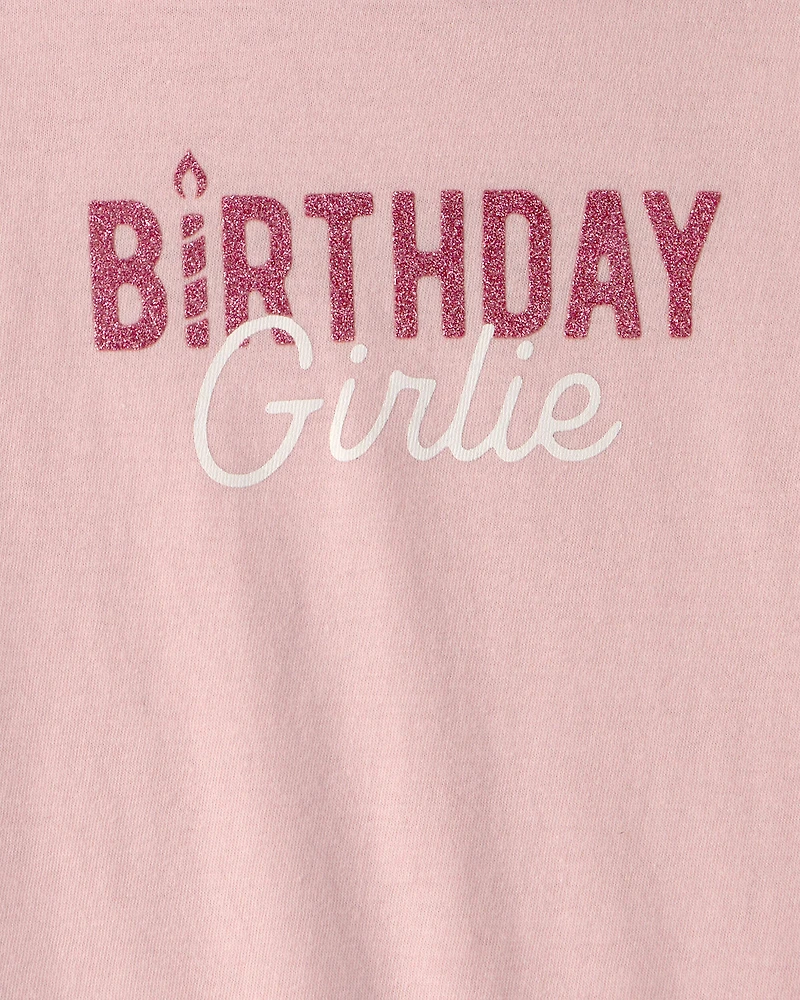Toddler Girl 'Birthday Girlie' Graphic Tee - Pink