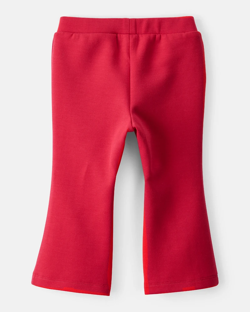 Baby Girl Pull-On Flare Pants - Red