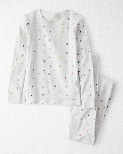Kid Organic Cotton Pajamas in Nature Icon Print