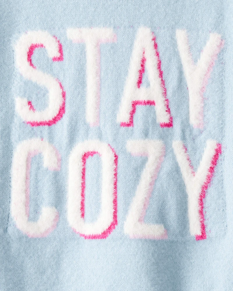 Girls Stay Cozy Sweater - Blue
