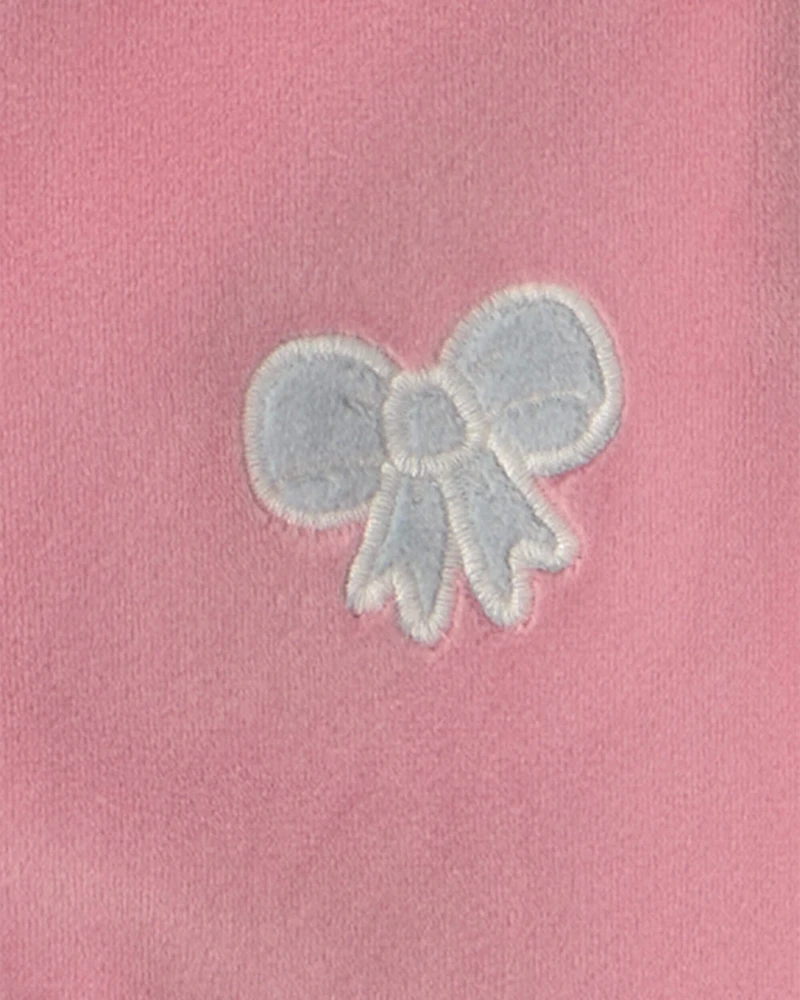 Toddler Girl 1-Piece Icon DreamPlush Snug Fit Footed Pajama - Pink