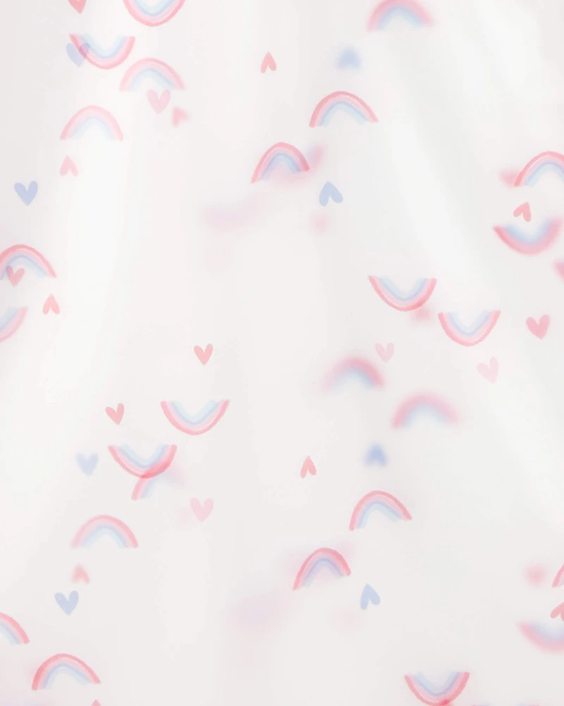 Girls Rainbow Translucent Rain Jacket - Pink