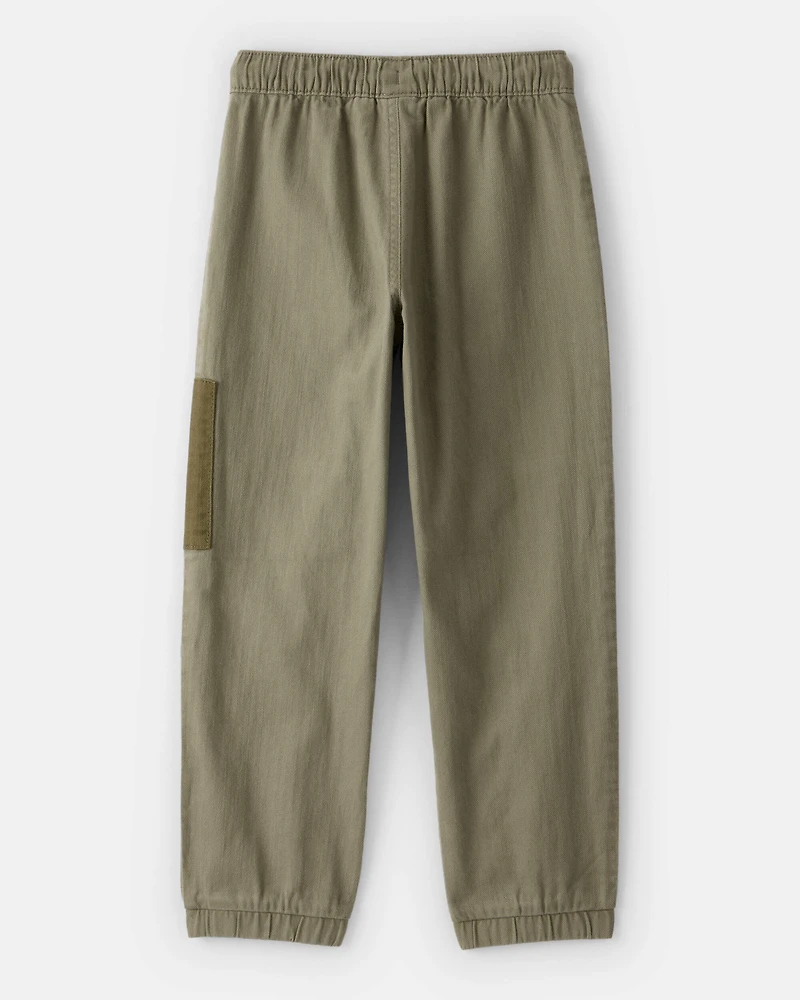 Boys Colorblock Cargo Joggers - Olive