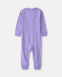 Baby Girl 1-Piece Pets 2-Way Zip 100% Cotton Snug Fit Pajama - Purple