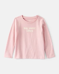 Toddler Girl Big Sister Long-Sleeve Graphic Tee - Pink