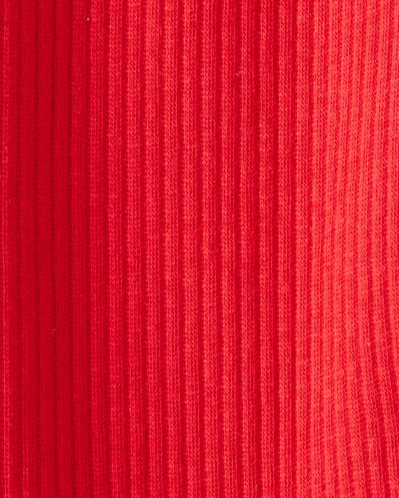 Baby Girl Pull-On Stretch Rib Leggings - Red