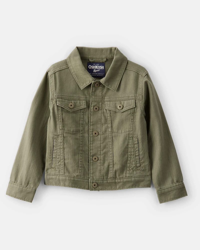 Toddler Boy Long-Sleeve Denim Jacket - Green